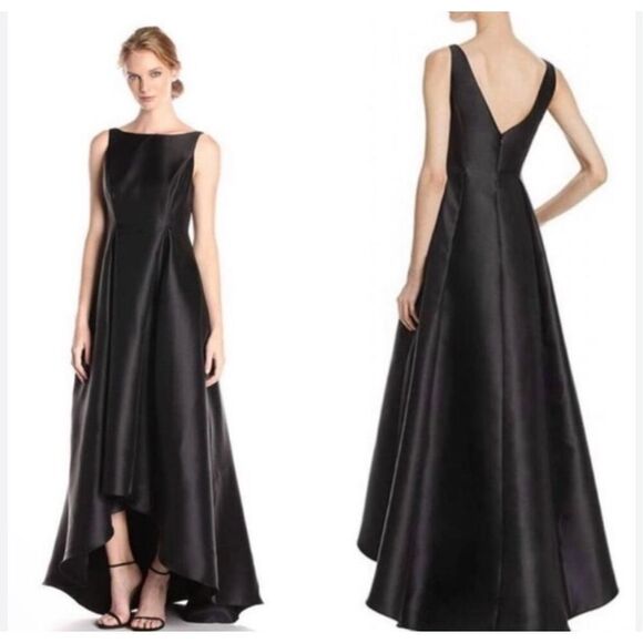 Adrianna Papell Dresses & Skirts - NWT Adrianna Papell 8 Black Mikado Arcadia High Low Ball Gown Sleeveless Dress